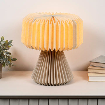 Zelda 12.8" Modern Art Deco Paper Pleated Shade Accent LED Table Lamp